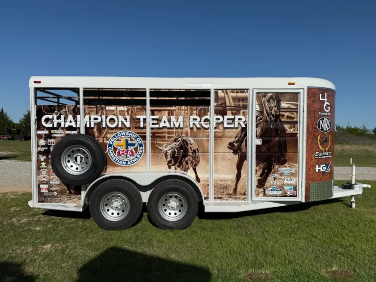 Champion Team Roper Horse Trailer Wrap – Designed by Hunter Graphix
